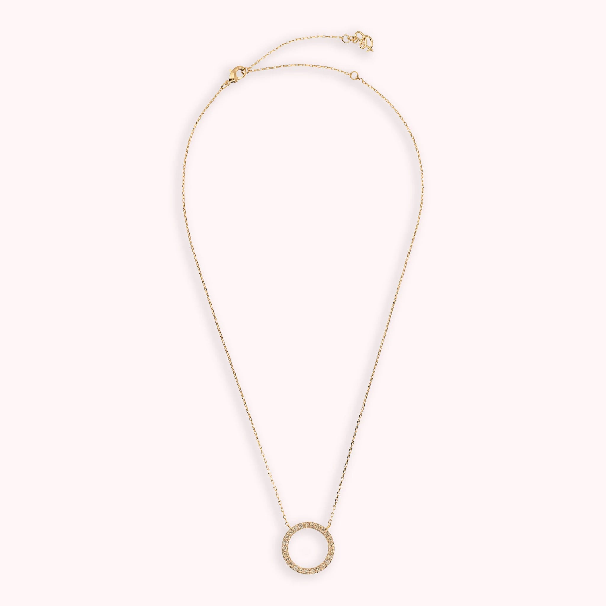 Collana Golden con Pendente ad Anello in Cubic Zirconia
