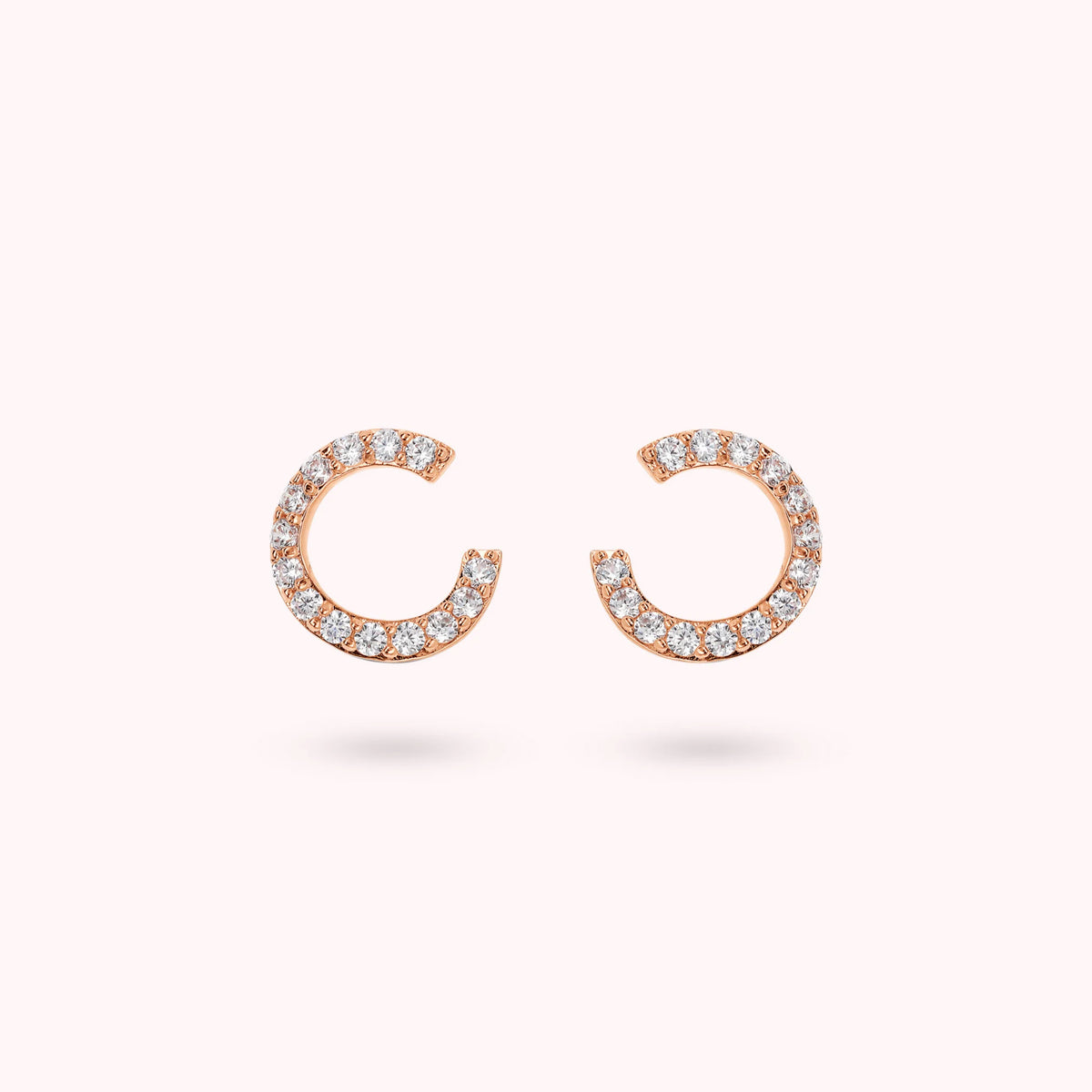 Semicircle Lobe Earrings with Cubic Zirconia