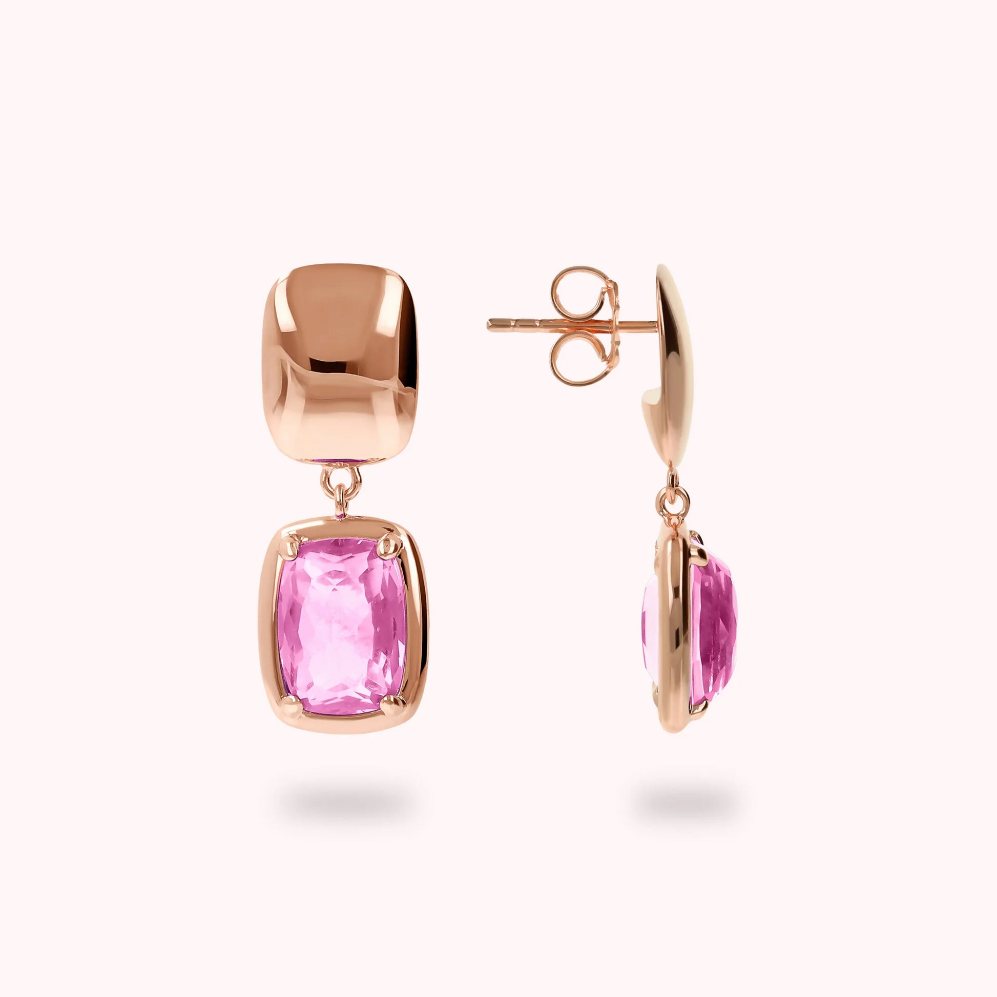 Orecchini Essentiel Pendenti con Pepite Lucide e Prisma Gem a Baguette