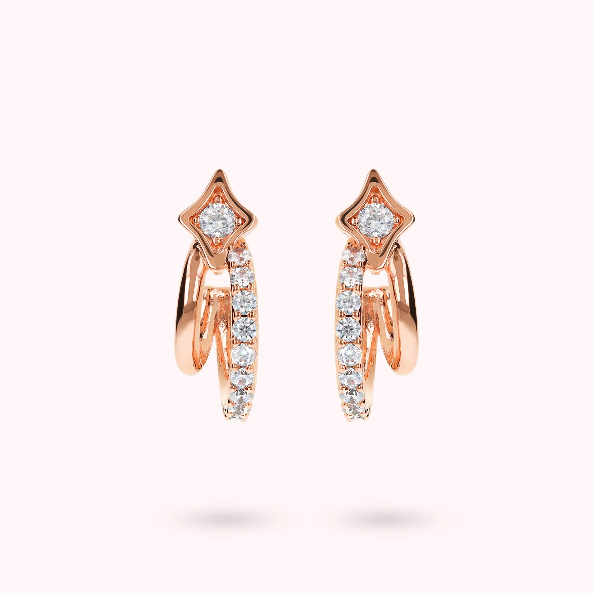 Orecchini Doppi Étoile con Cubic Zirconia