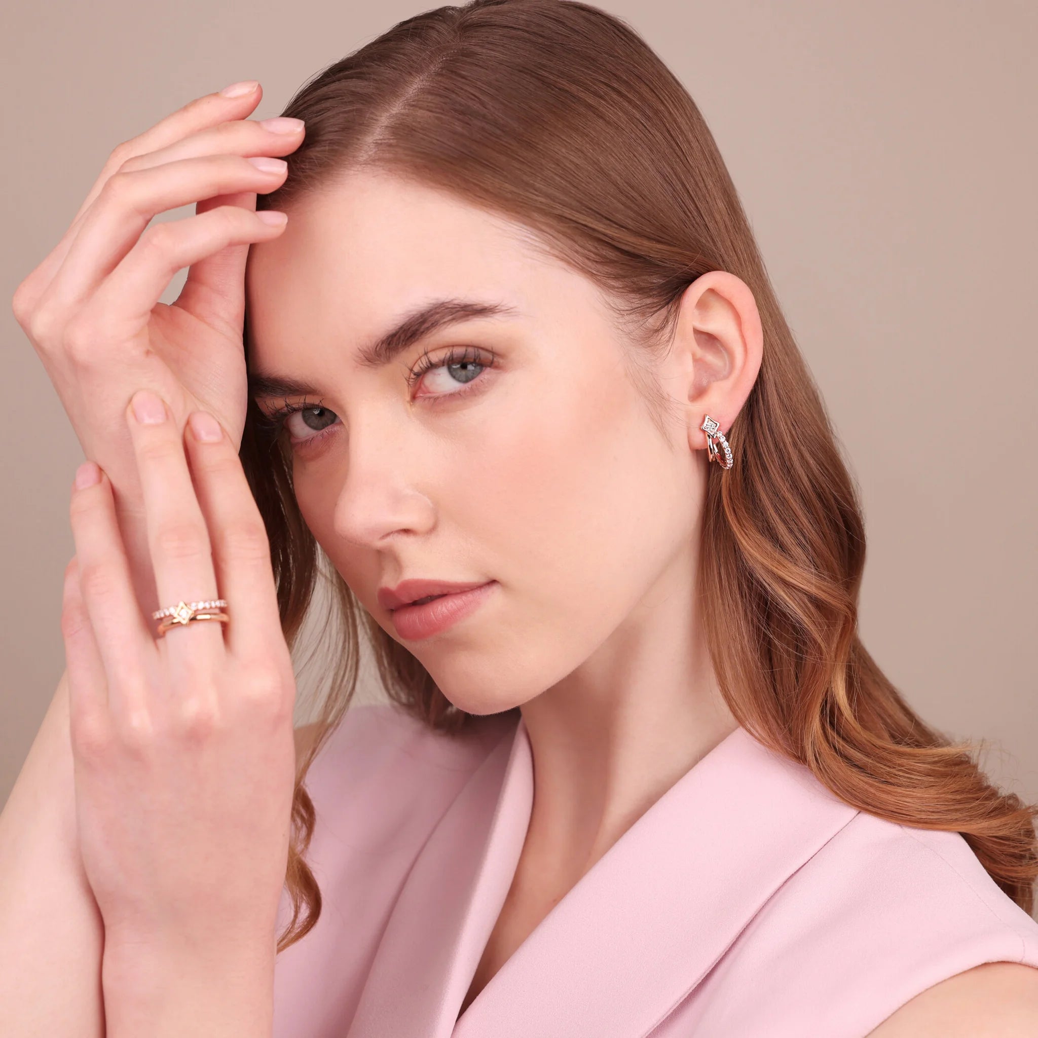 Double Étoile Earrings with Cubic Zirconia