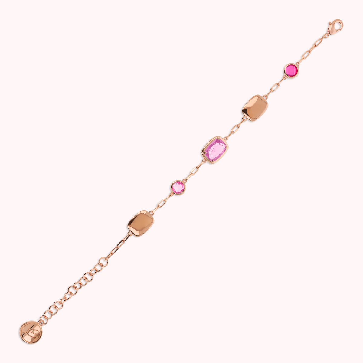 Bracelet avec pépites et prismes ronds et baguettes