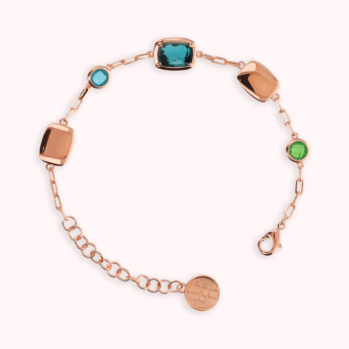 Round and Baguette Gem Nuggets and Prism Bracelet