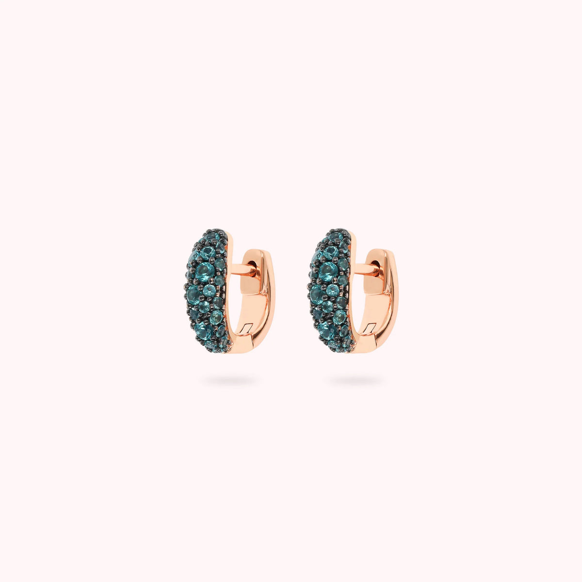 Graduated Hoop Earrings with Cubic Zirconia Pavé