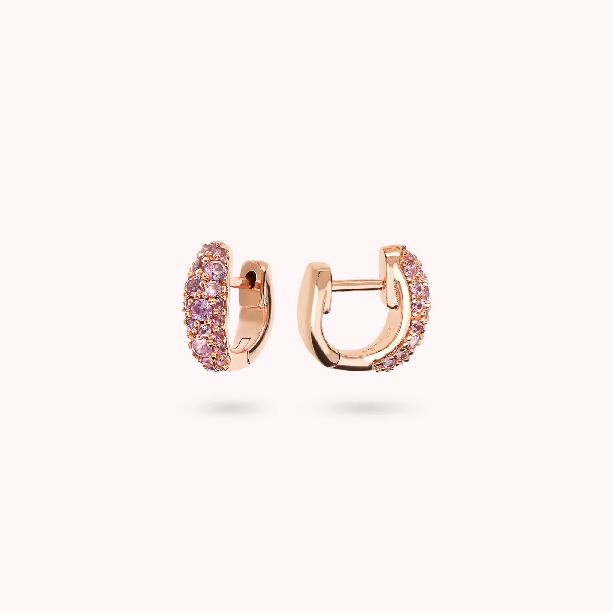 Orecchini a Cerchio Graduati con Pavé di Cubic Zirconia