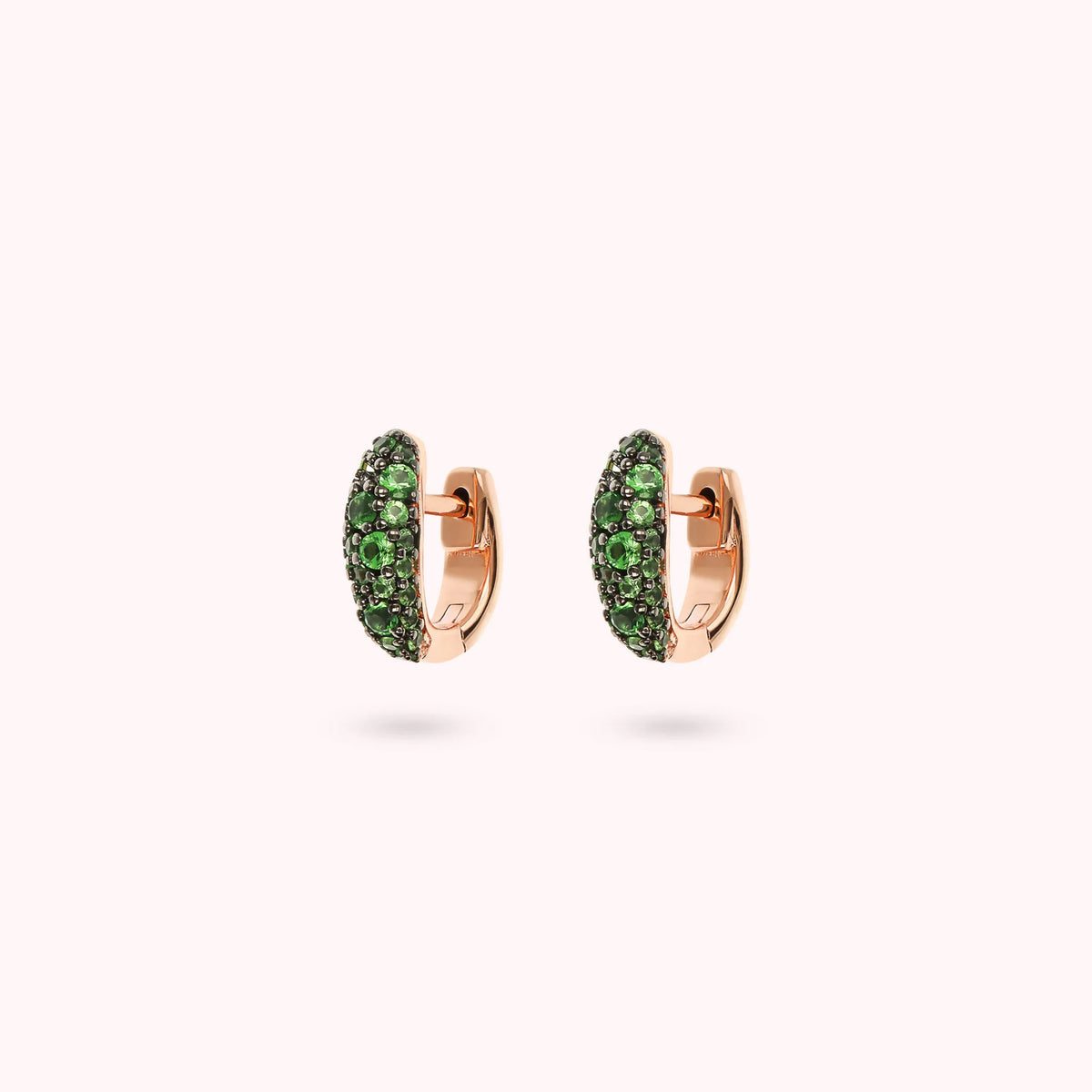 Graduated Hoop Earrings with Cubic Zirconia Pavé
