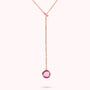 Collana a Cravatta con Rondella in Pavé e Pendente in Prisma Gem Tonda