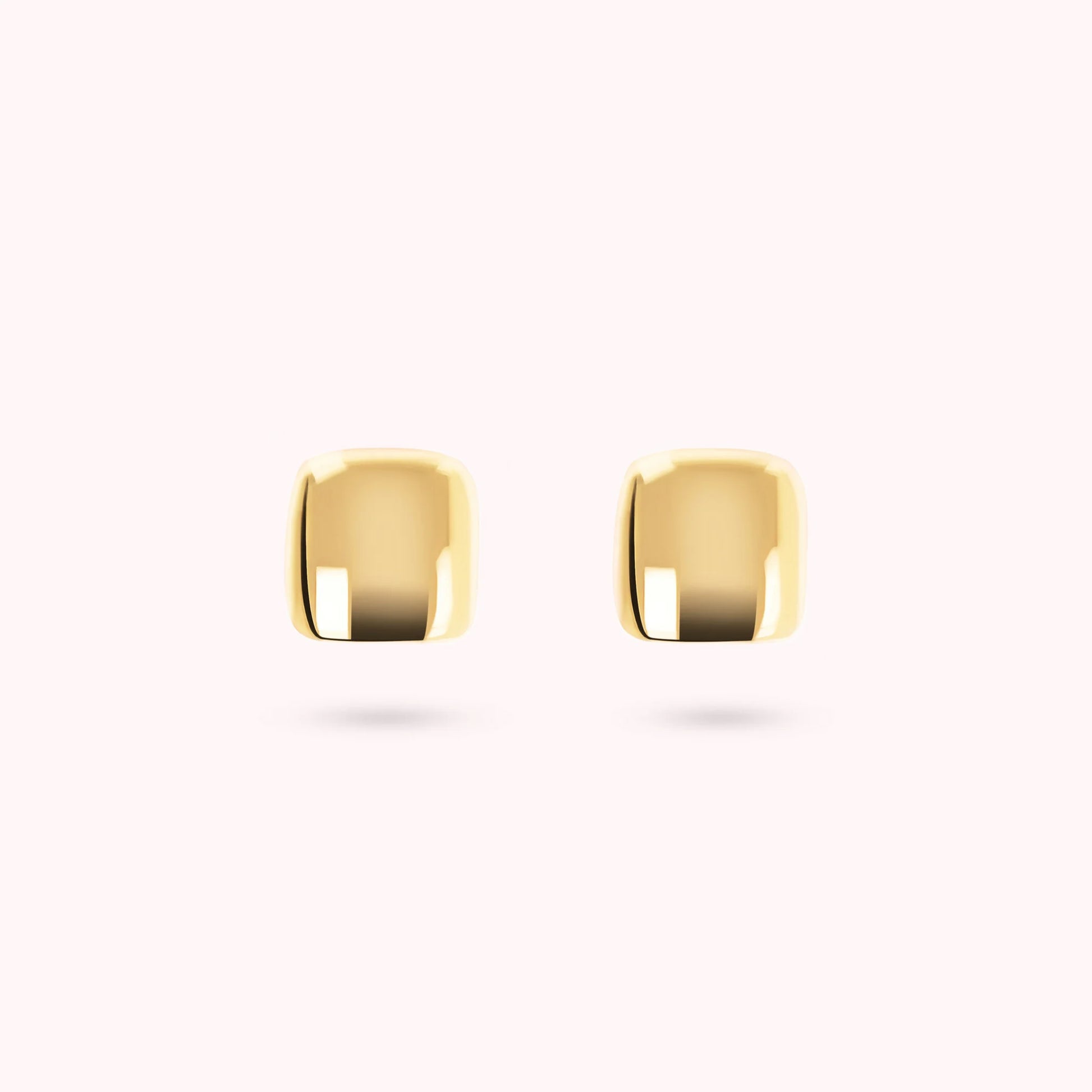 Golden Square Shiny Earrings