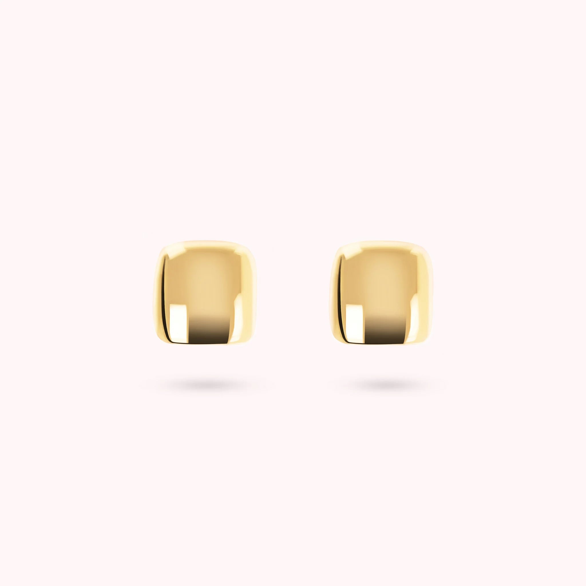 Golden Square Shiny Earrings