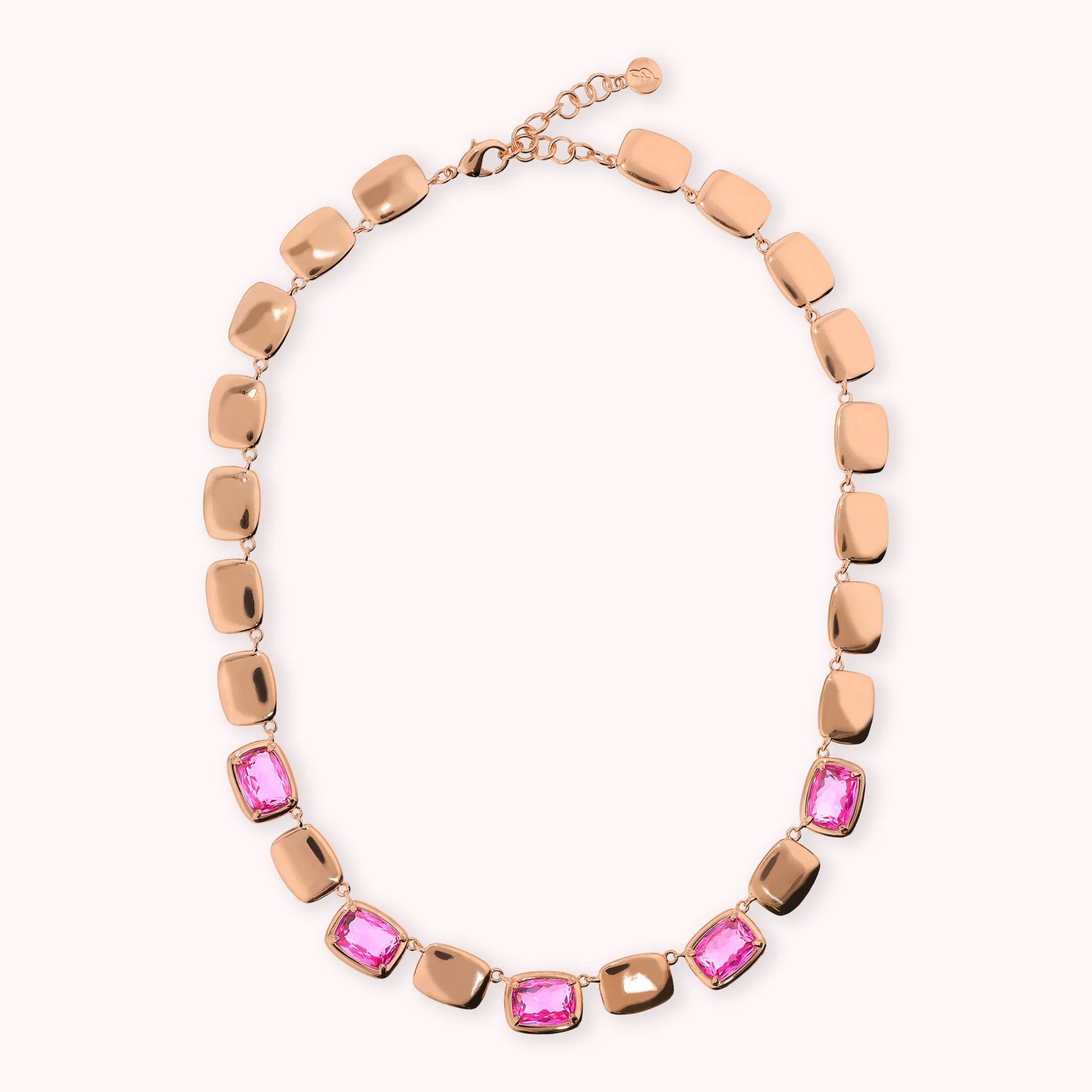 Choker-Halskette mit glänzenden Nuggets und Baguette-Edelsteinprisma