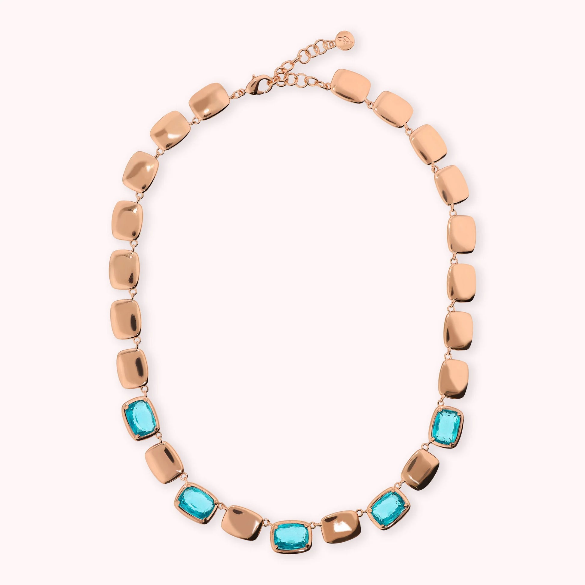 Choker-Halskette mit glänzenden Nuggets und Baguette-Edelsteinprisma