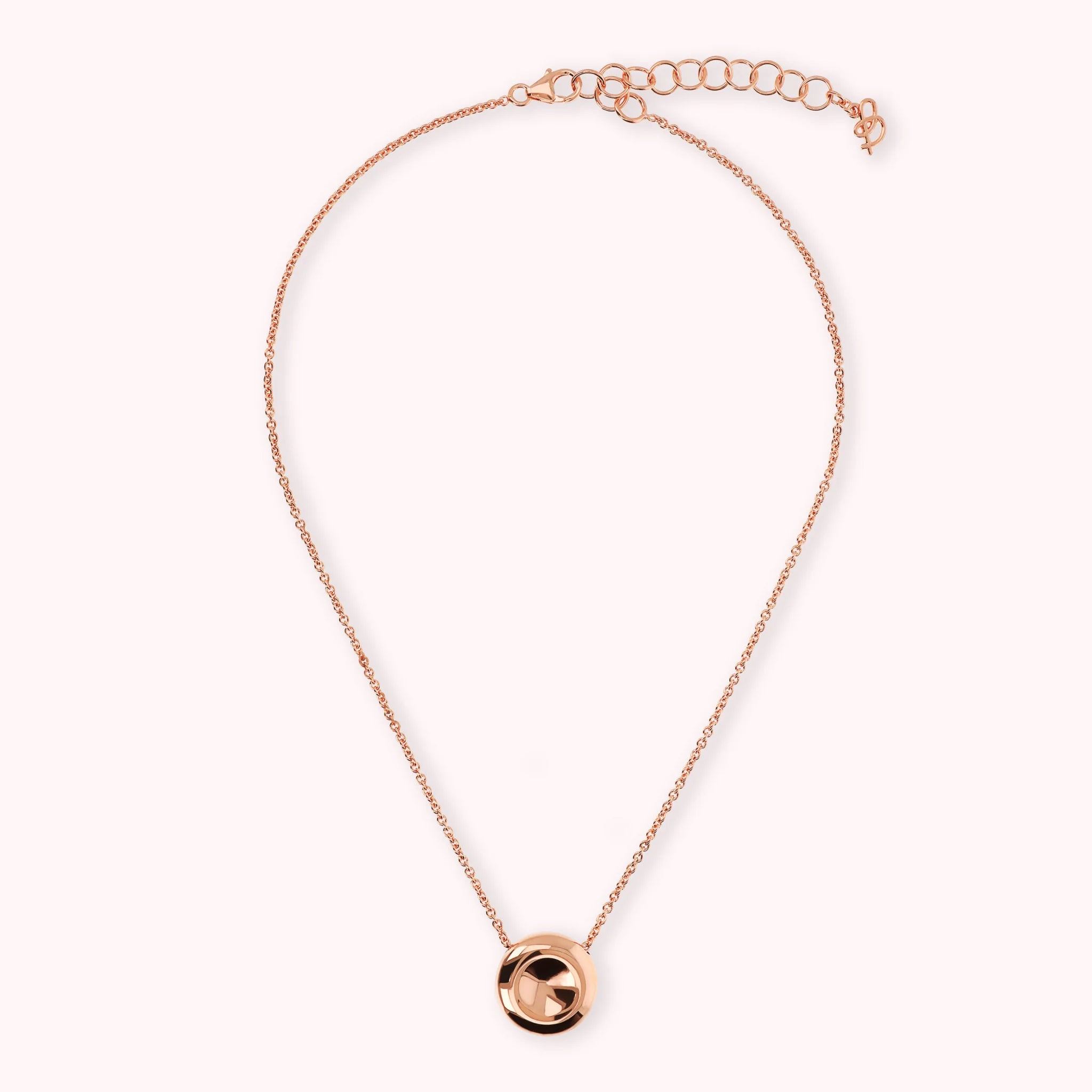 Collana Catena Rolo con Pendente a Bottone Lucido