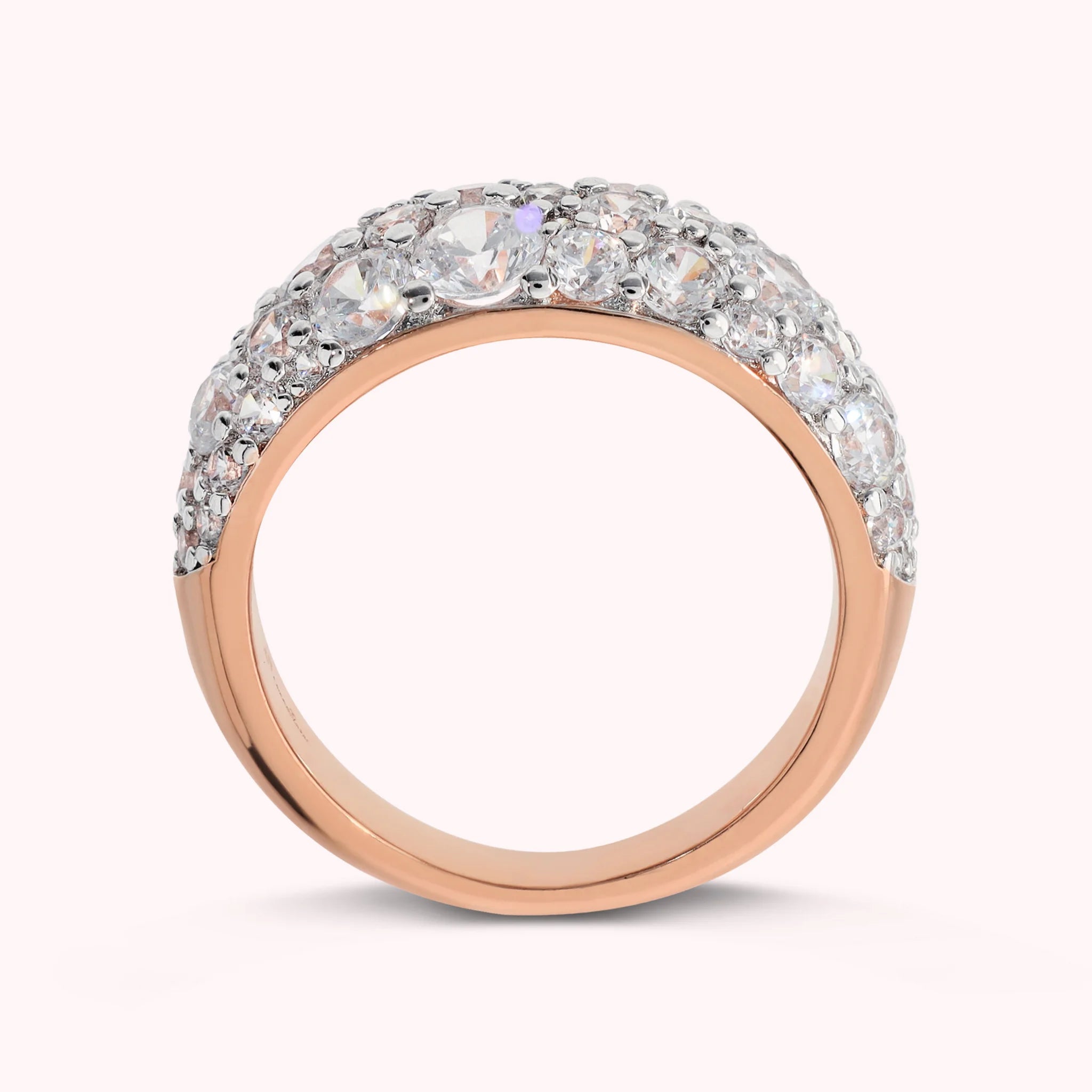 Graduated Ring with Cubic Zirconia Pavé