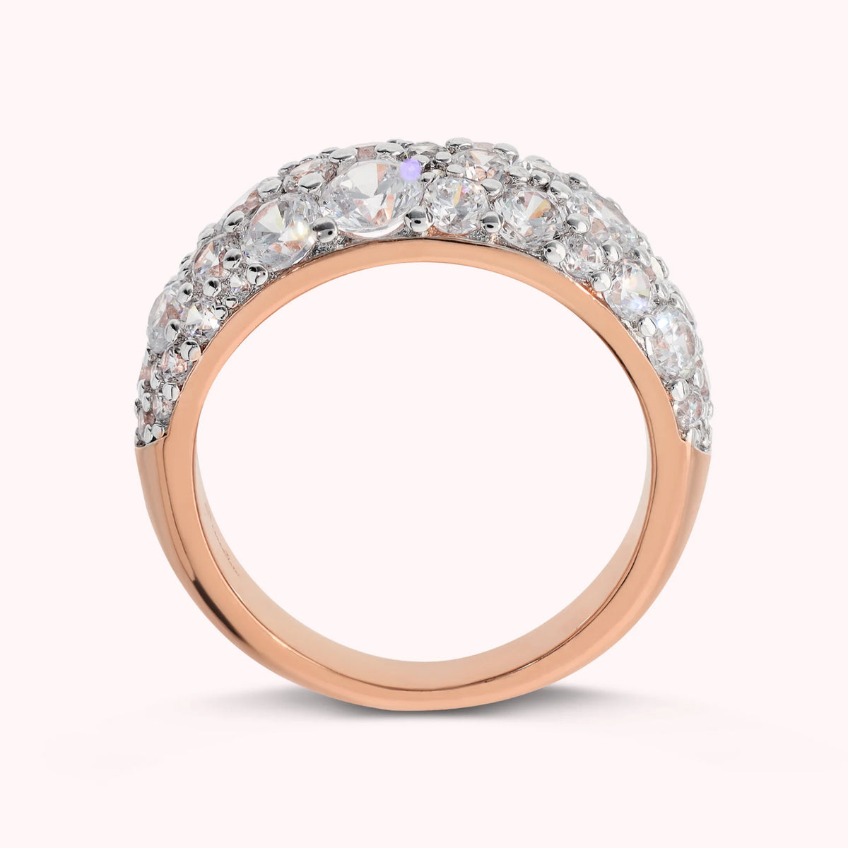 Graduated Ring with Cubic Zirconia Pavé