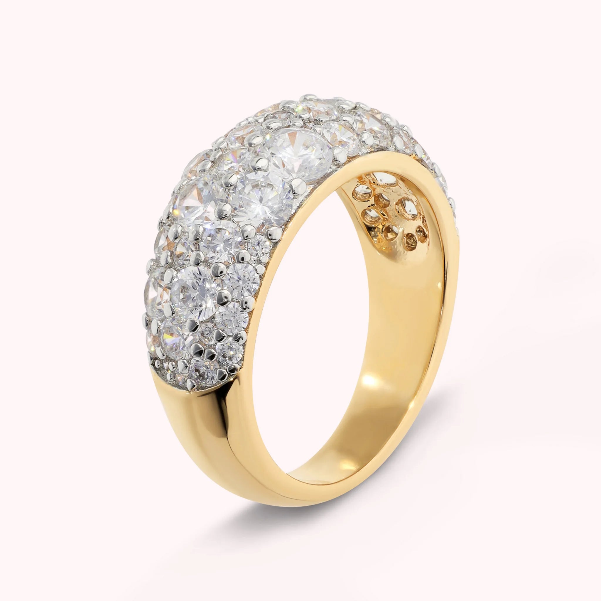 Graduated Ring with Cubic Zirconia Pavé