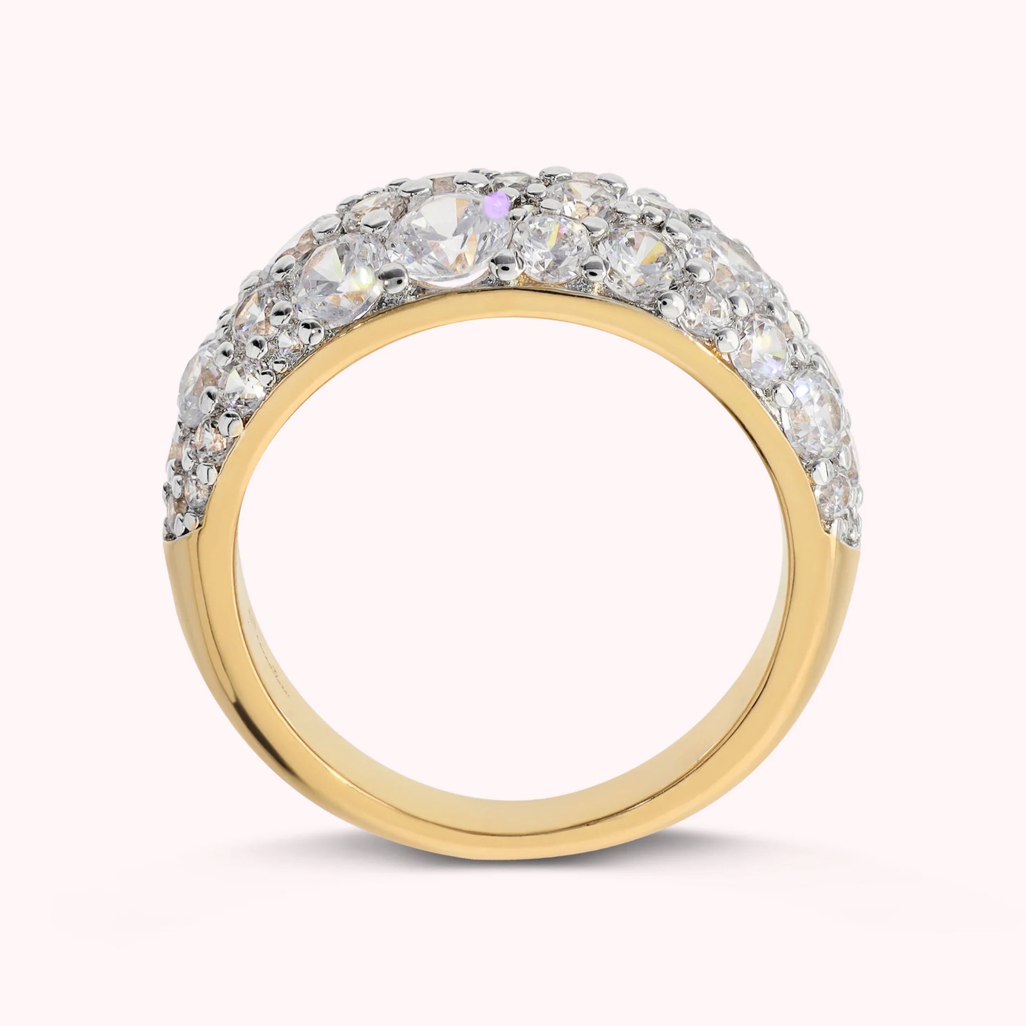 Graduated Ring with Cubic Zirconia Pavé