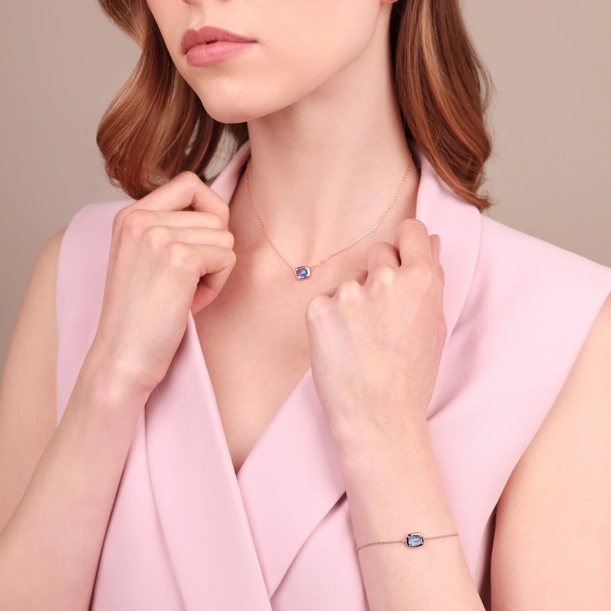 Armband mit Forzatina-Kette und Baguette-Prisma-Gem