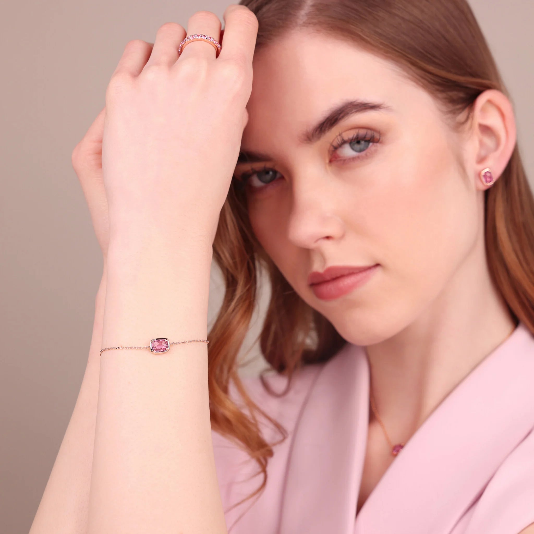 Armband mit Forzatina-Kette und Baguette-Prisma-Gem