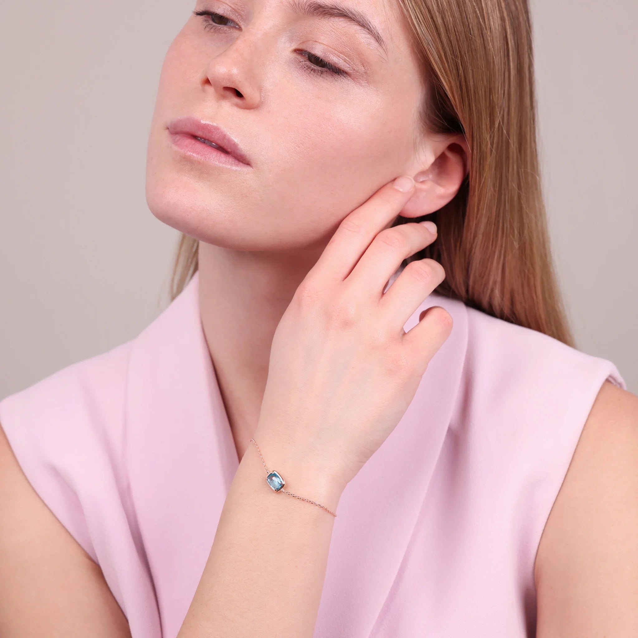 Armband mit Forzatina-Kette und Baguette-Prisma-Gem