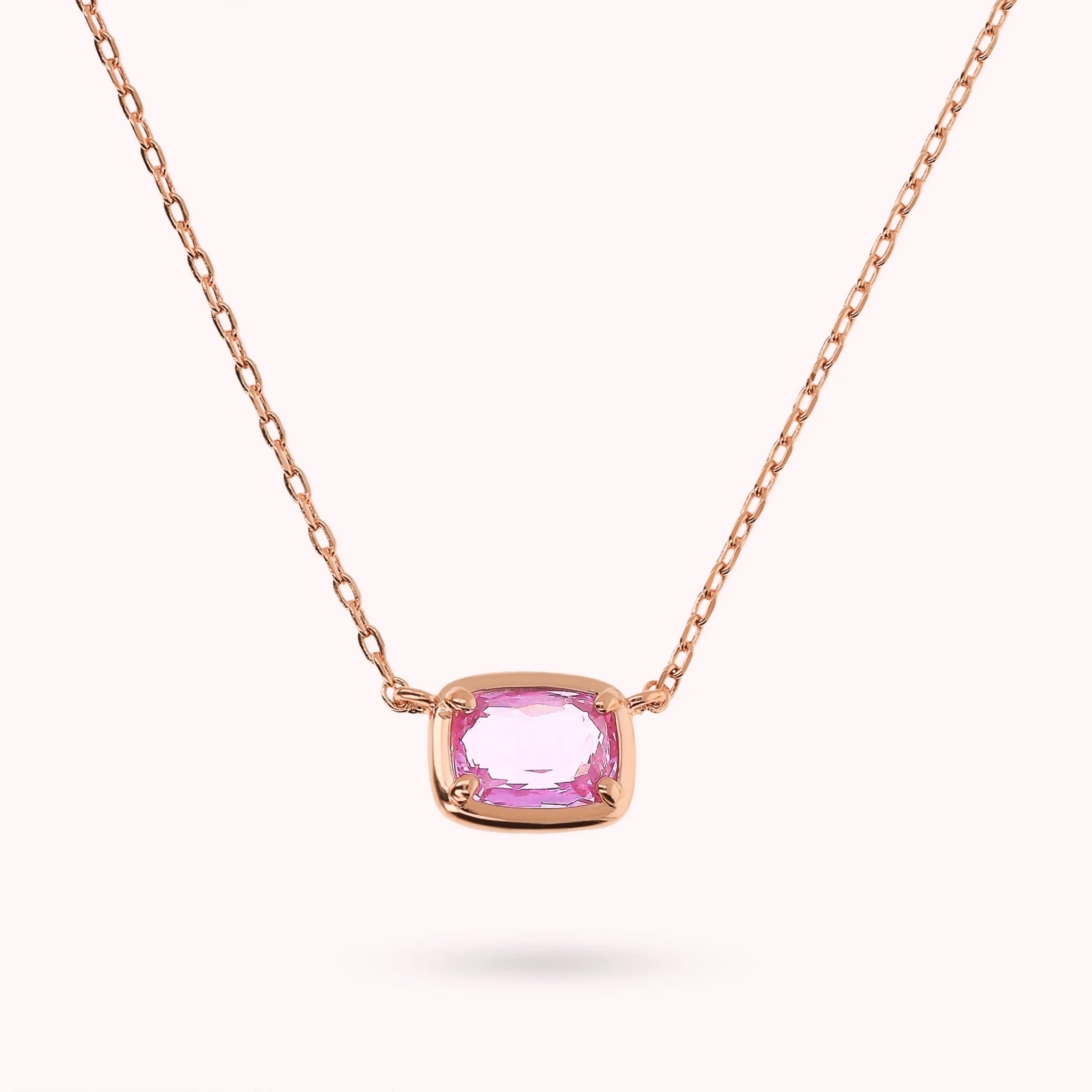 Collier chaîne forçat avec prisme gemme en baguette