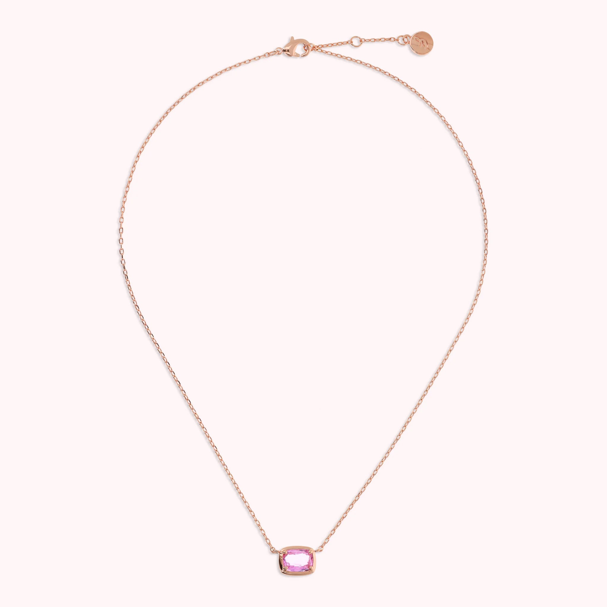 Collier chaîne forçat avec prisme gemme en baguette
