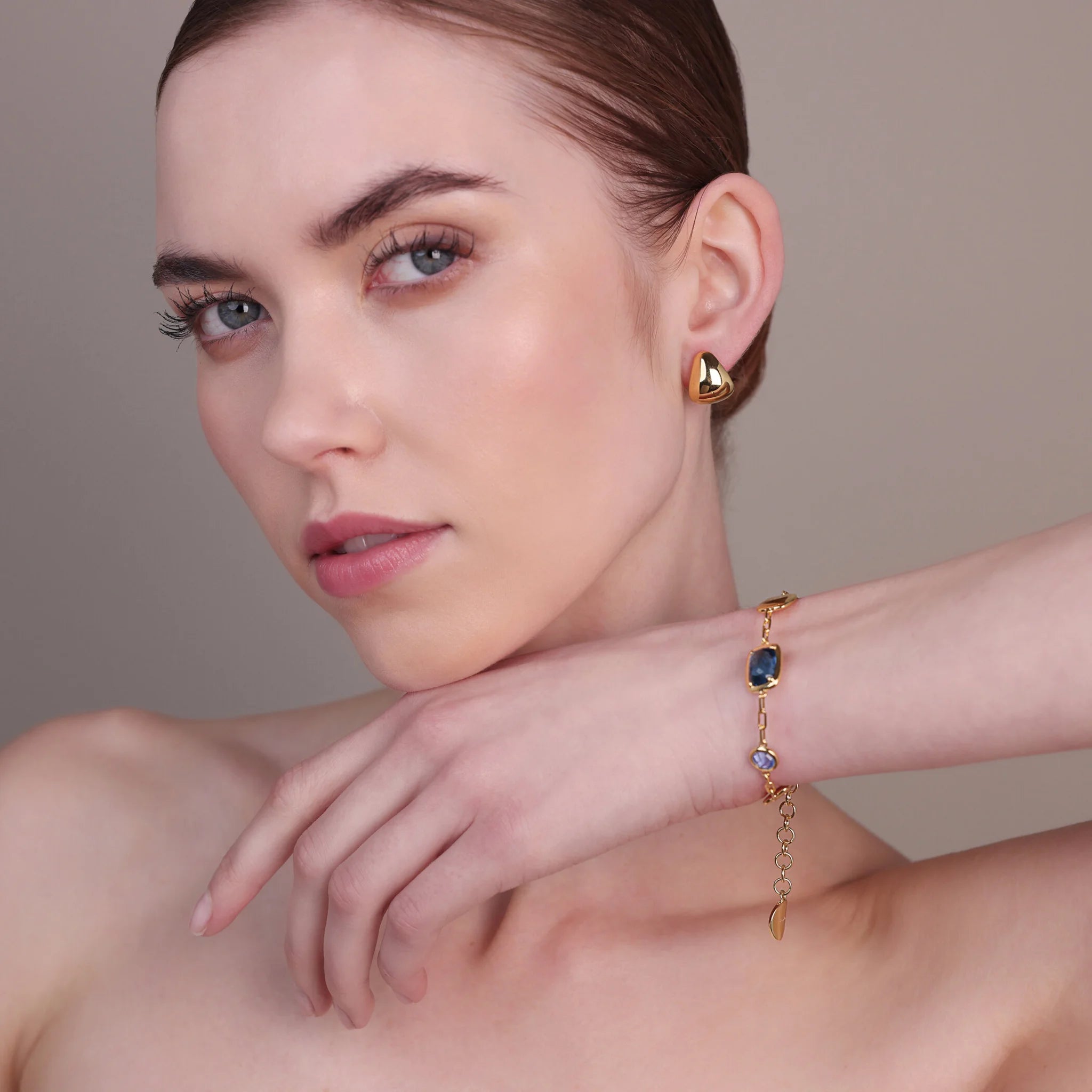 Golden Shiny Drop Earrings