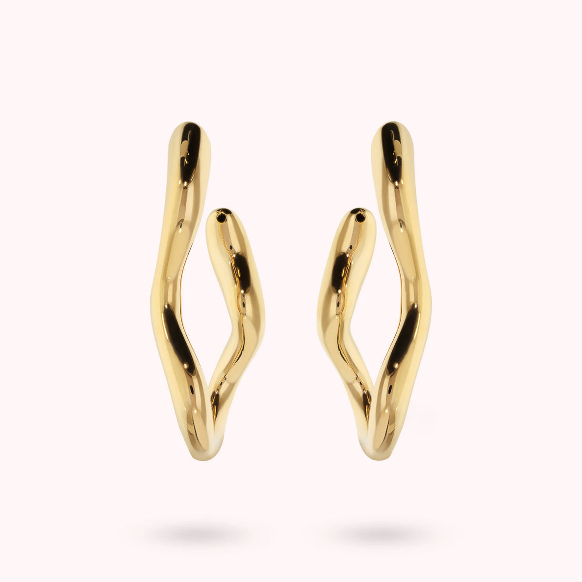 Golden Sinuous Drop Earrings