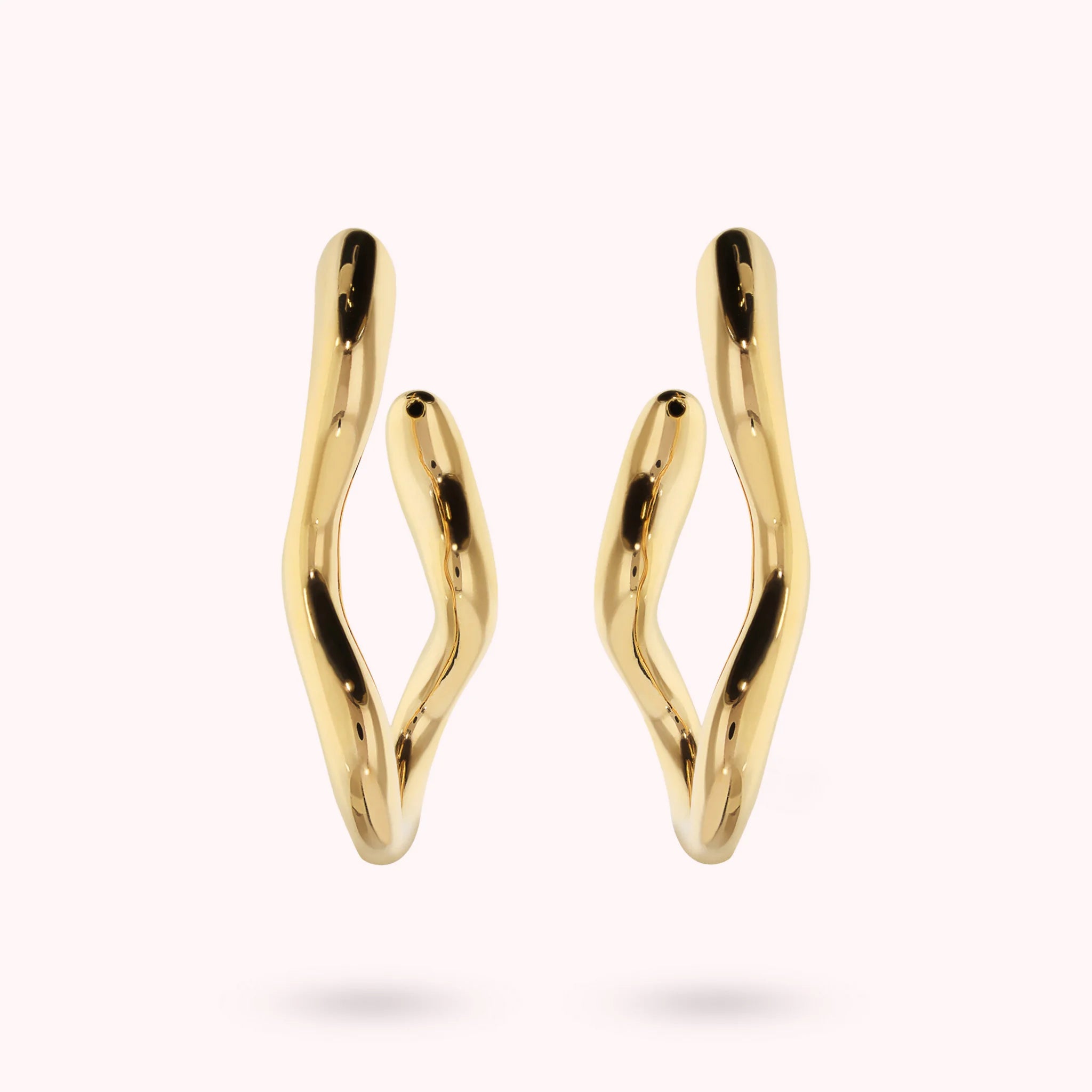 Golden Sinuous Drop Earrings