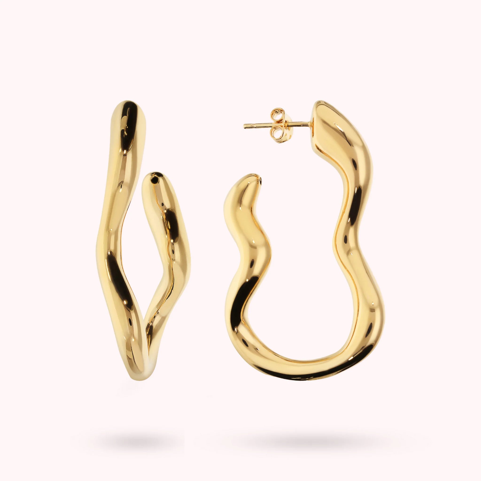 Golden Sinuous Drop Earrings