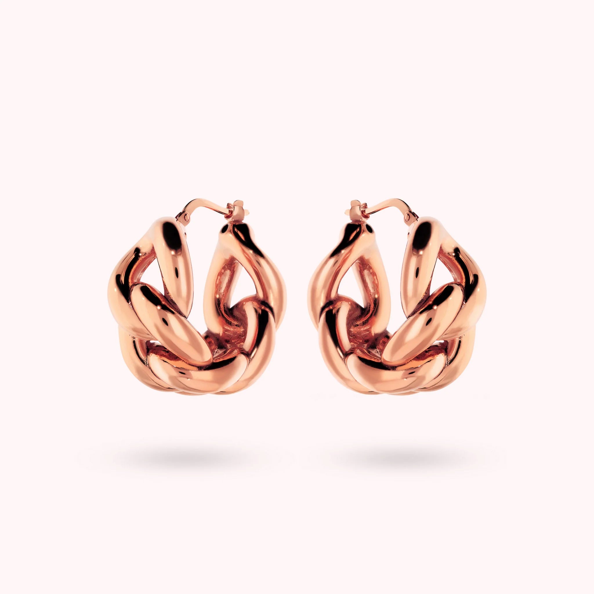Shiny Grumetta Chain Hoop Earrings