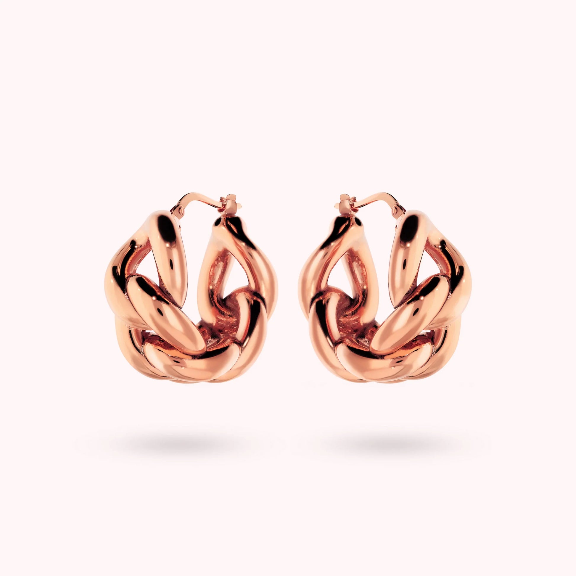 Shiny Grumetta Chain Hoop Earrings