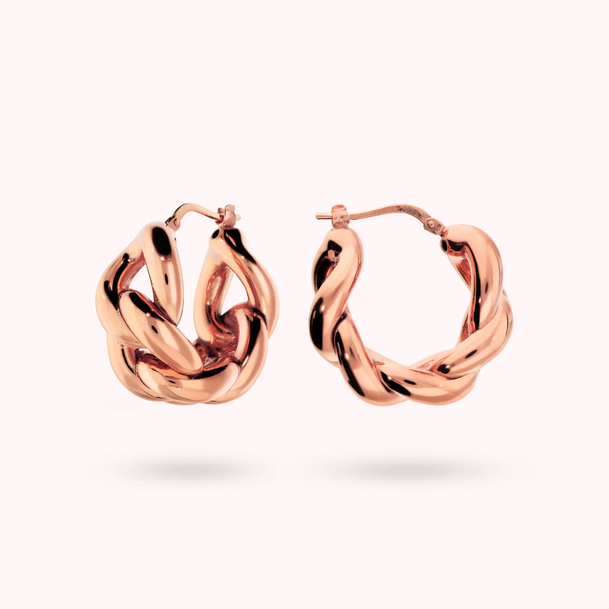Shiny Grumetta Chain Hoop Earrings