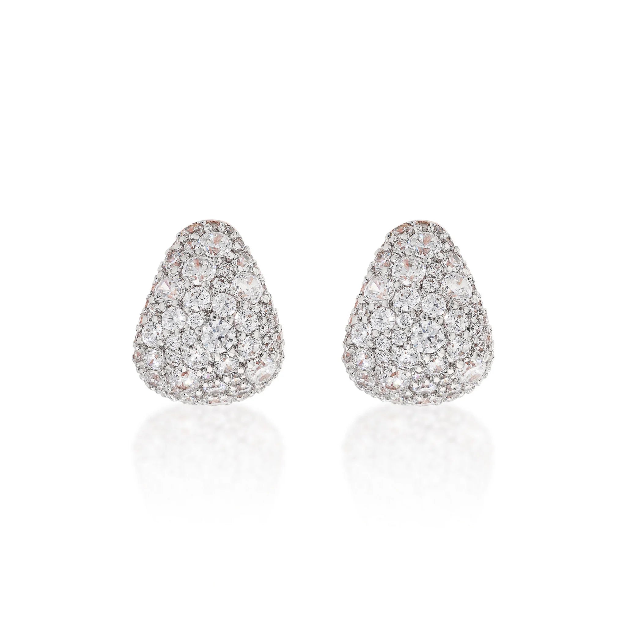 White Drop Earrings in Cubic Zirconia Pavé
