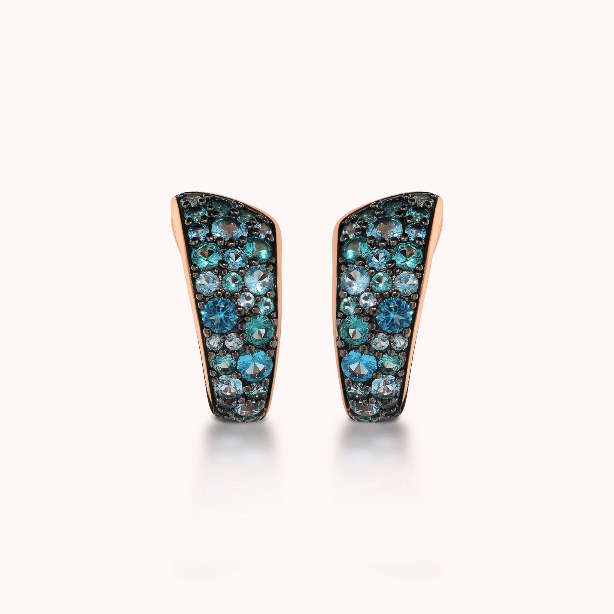 Cubic Zirconia Pavé Graduated Stud Earrings