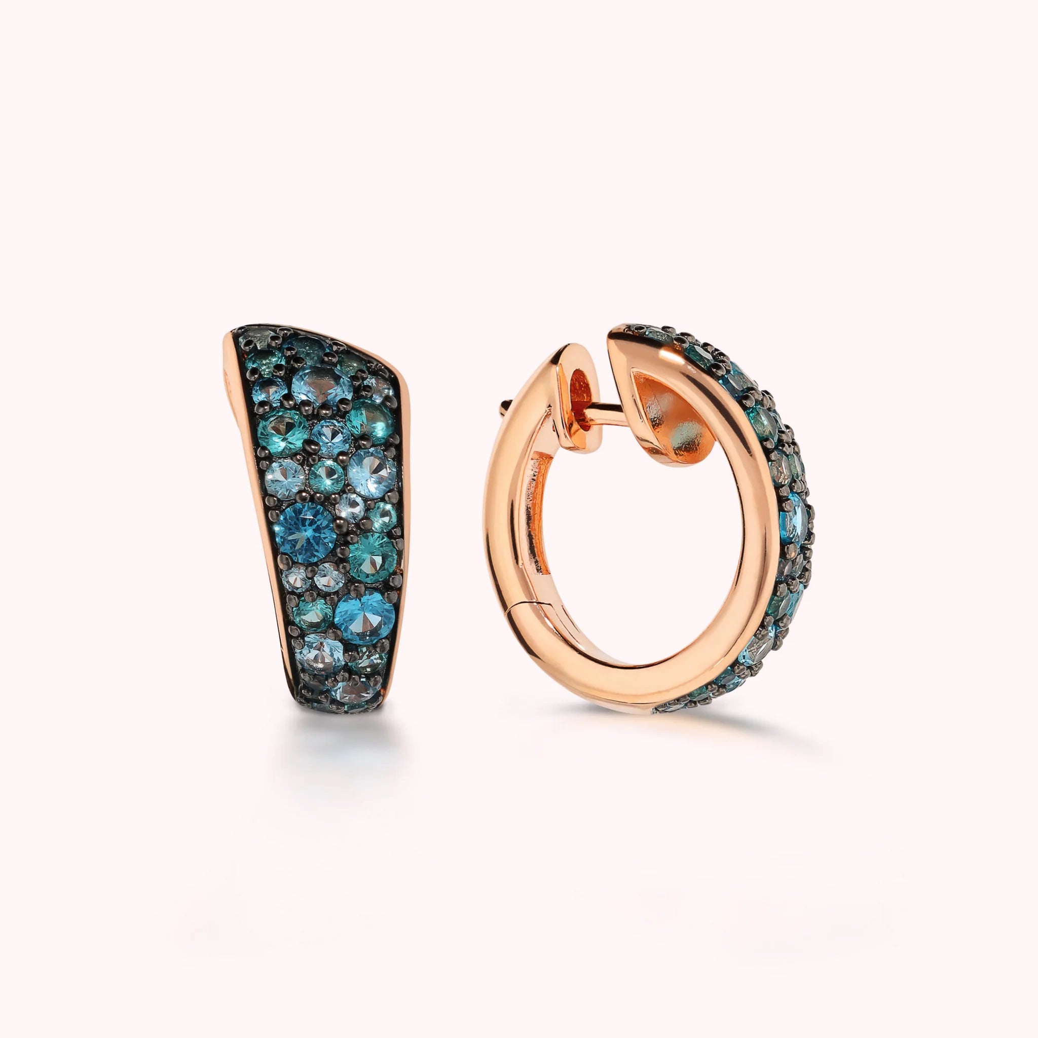 Cubic Zirconia Pavé Graduated Stud Earrings