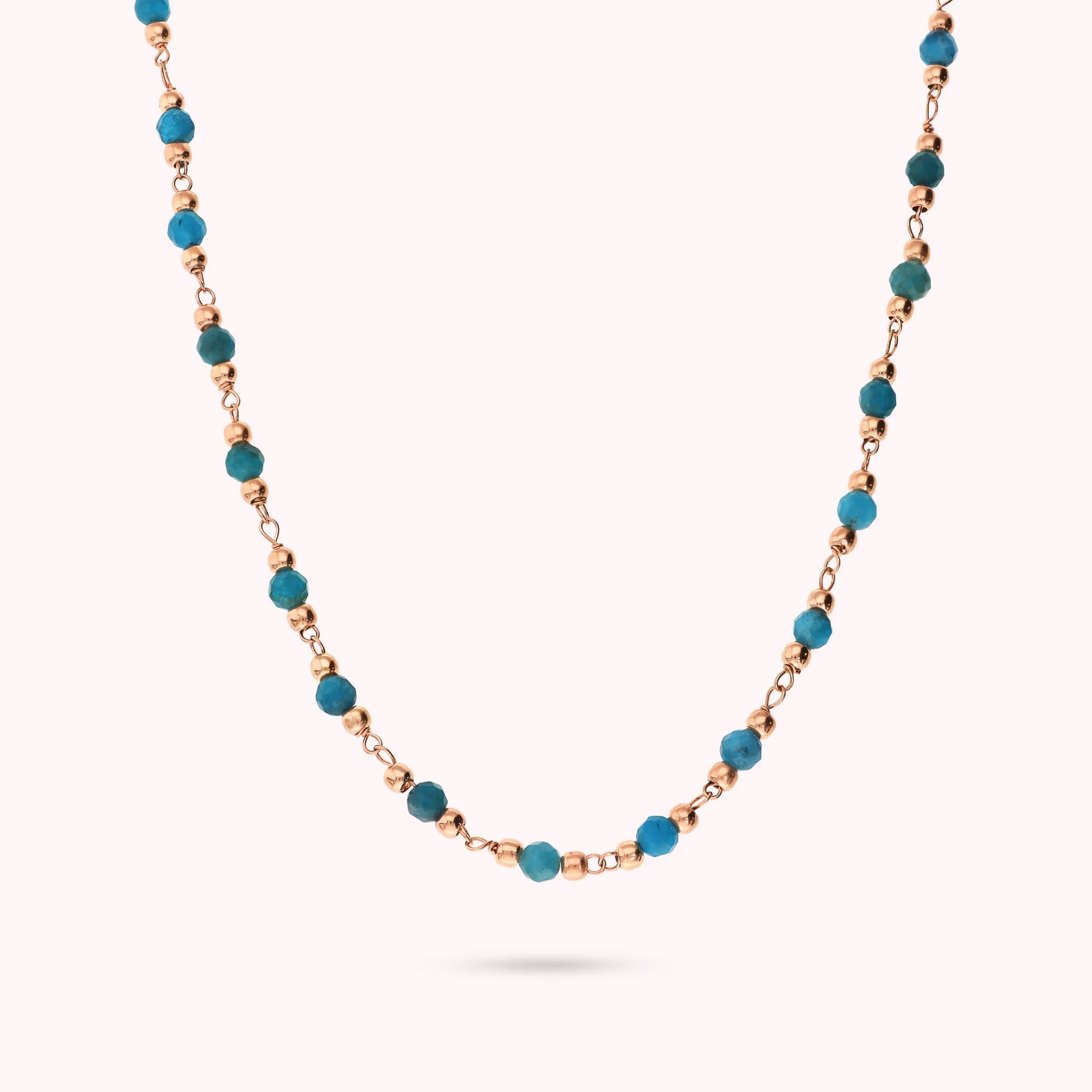 Rosary Necklace with Faceted Natural Stones