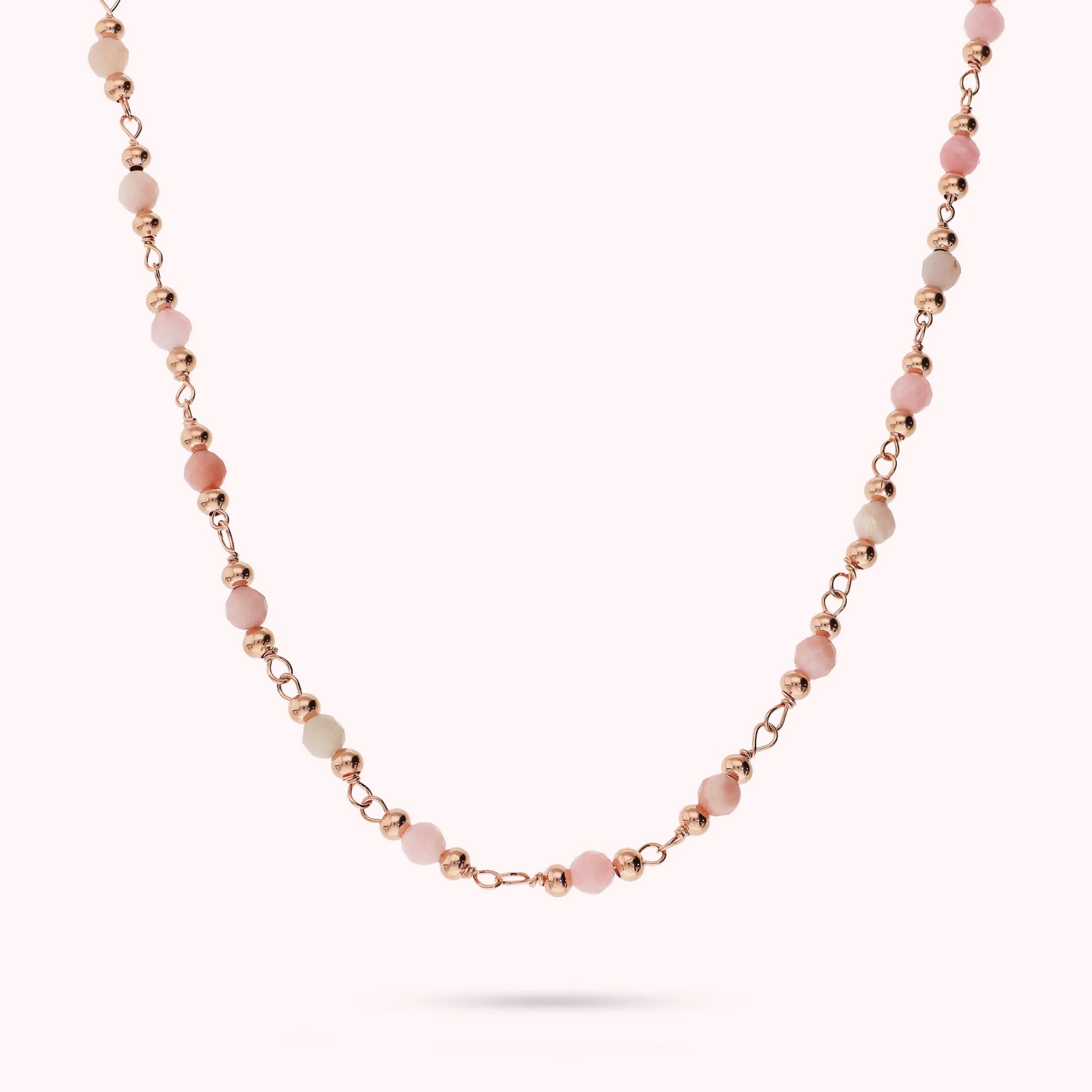 Rosary Necklace with Faceted Natural Stones