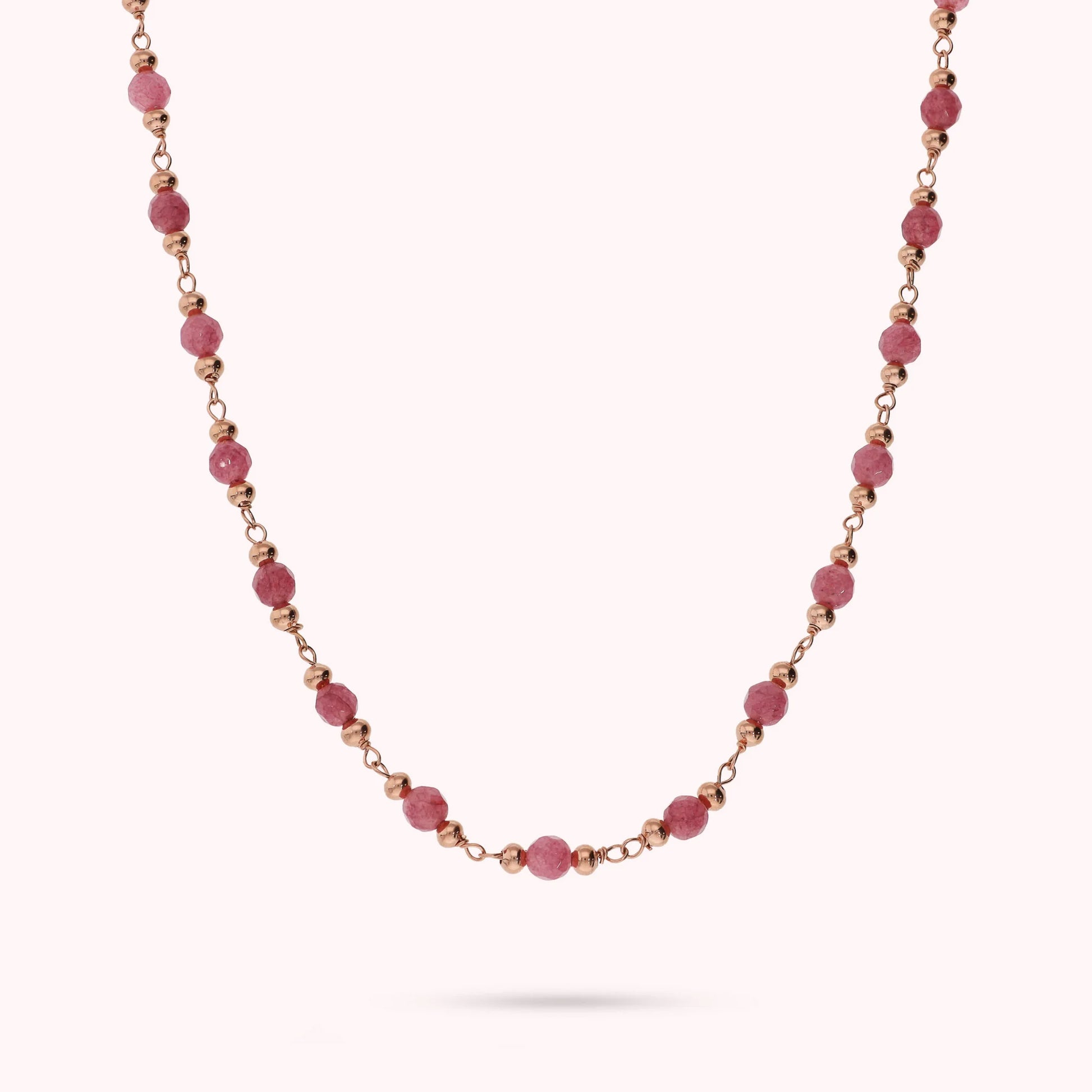 Collier rosaire avec pierres naturelles facettées