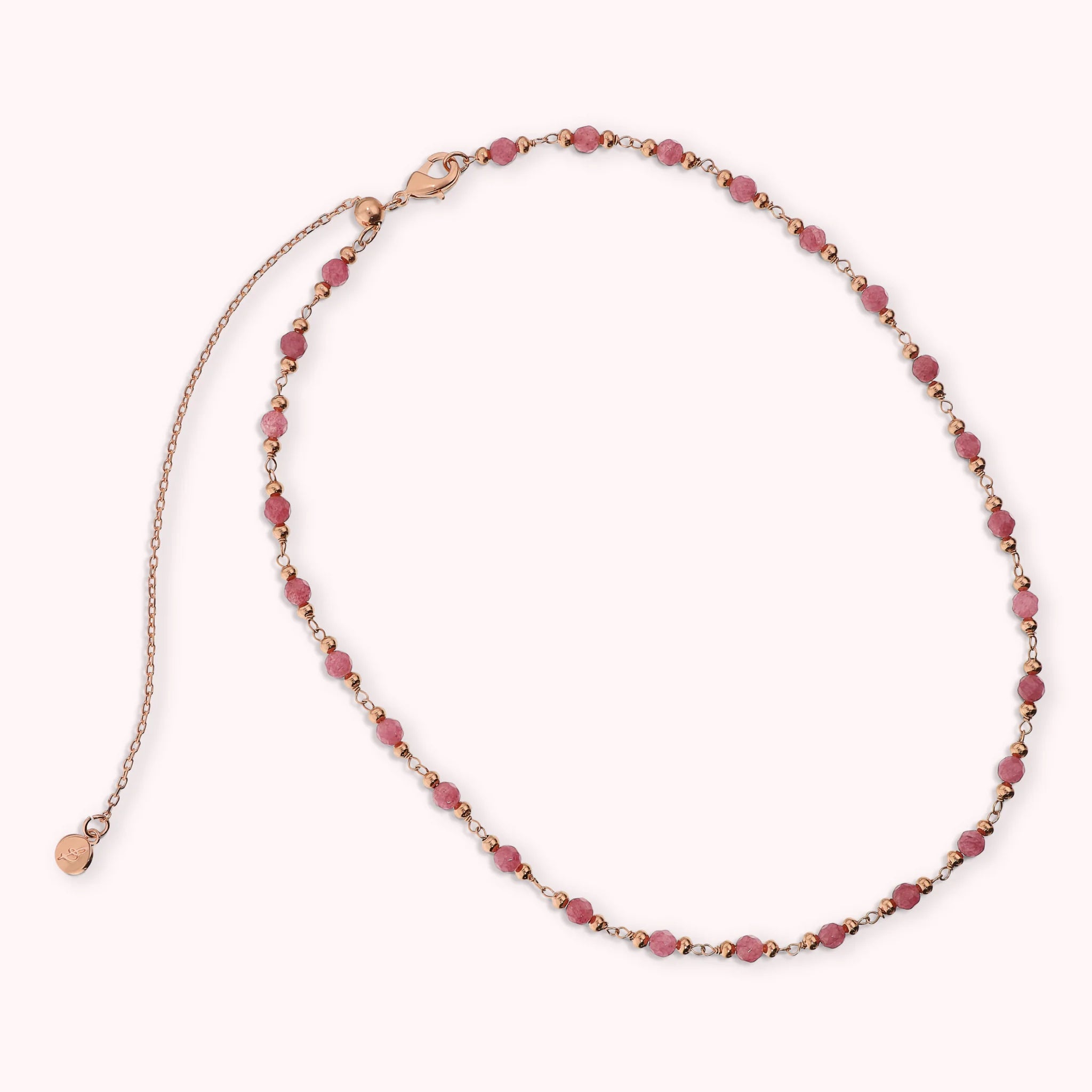 Rosary Necklace with Faceted Natural Stones