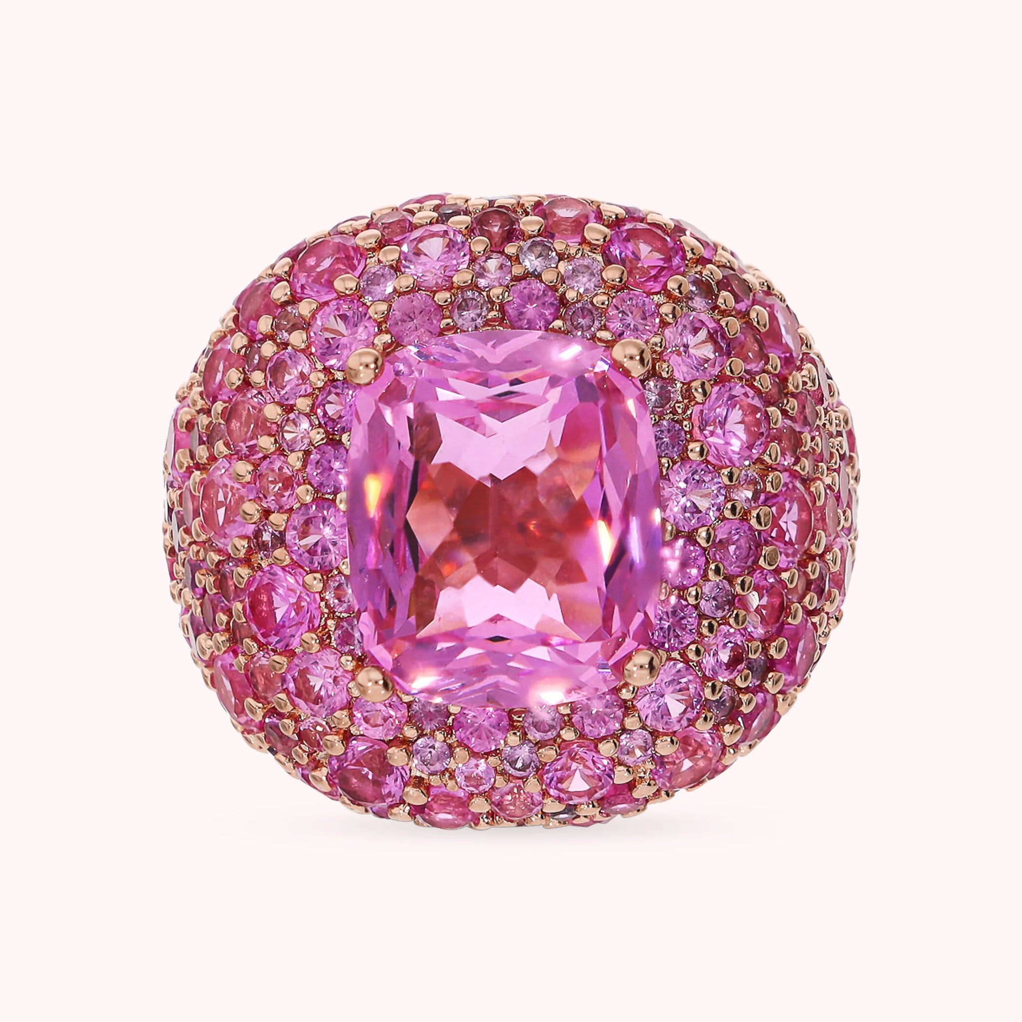 Graduierter Cocktail-Ring mit Prisma-Stein und Pavé