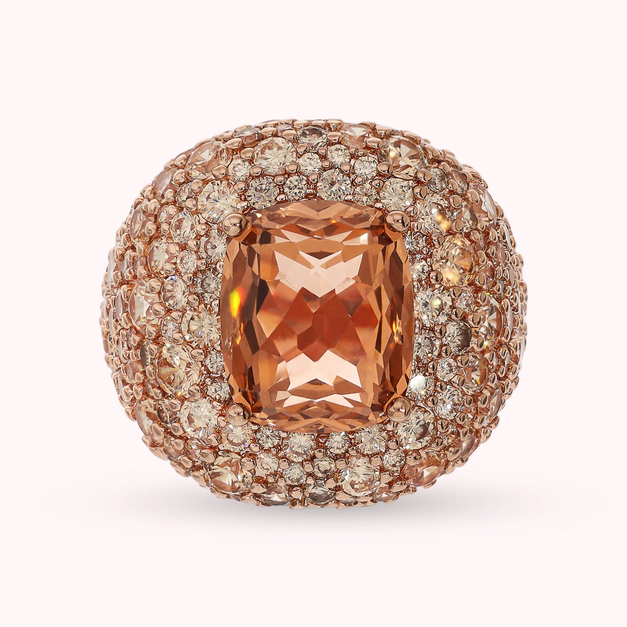 Graduierter Cocktail-Ring mit Prisma-Stein und Pavé
