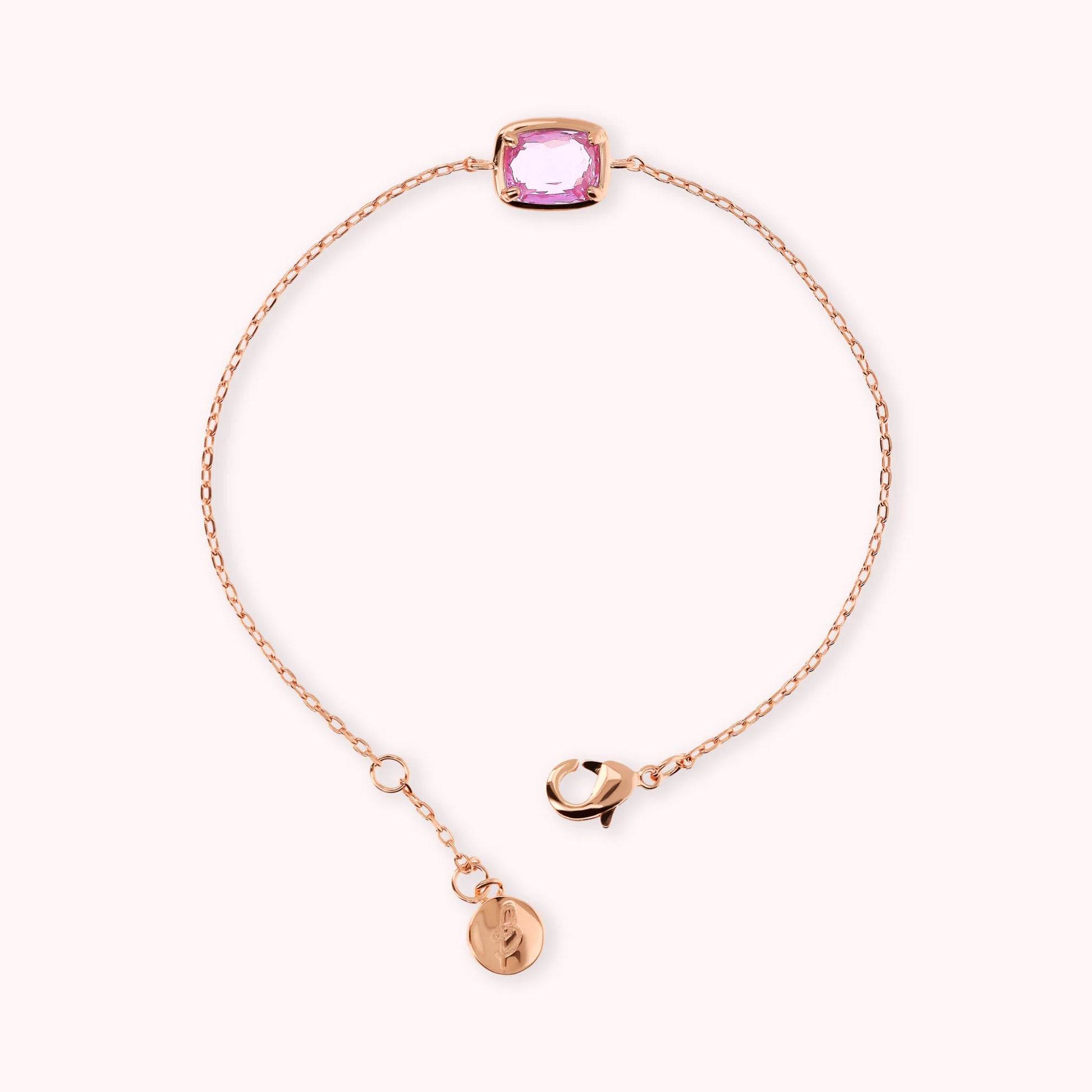 Bracelet chaîne forçat avec prisme gemme en baguette